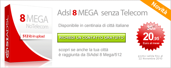 adsl 8 mega anche senza linea telefonica